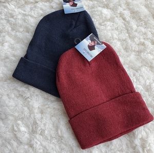 2 Prestige Edge Foldover cuff winter beanies
